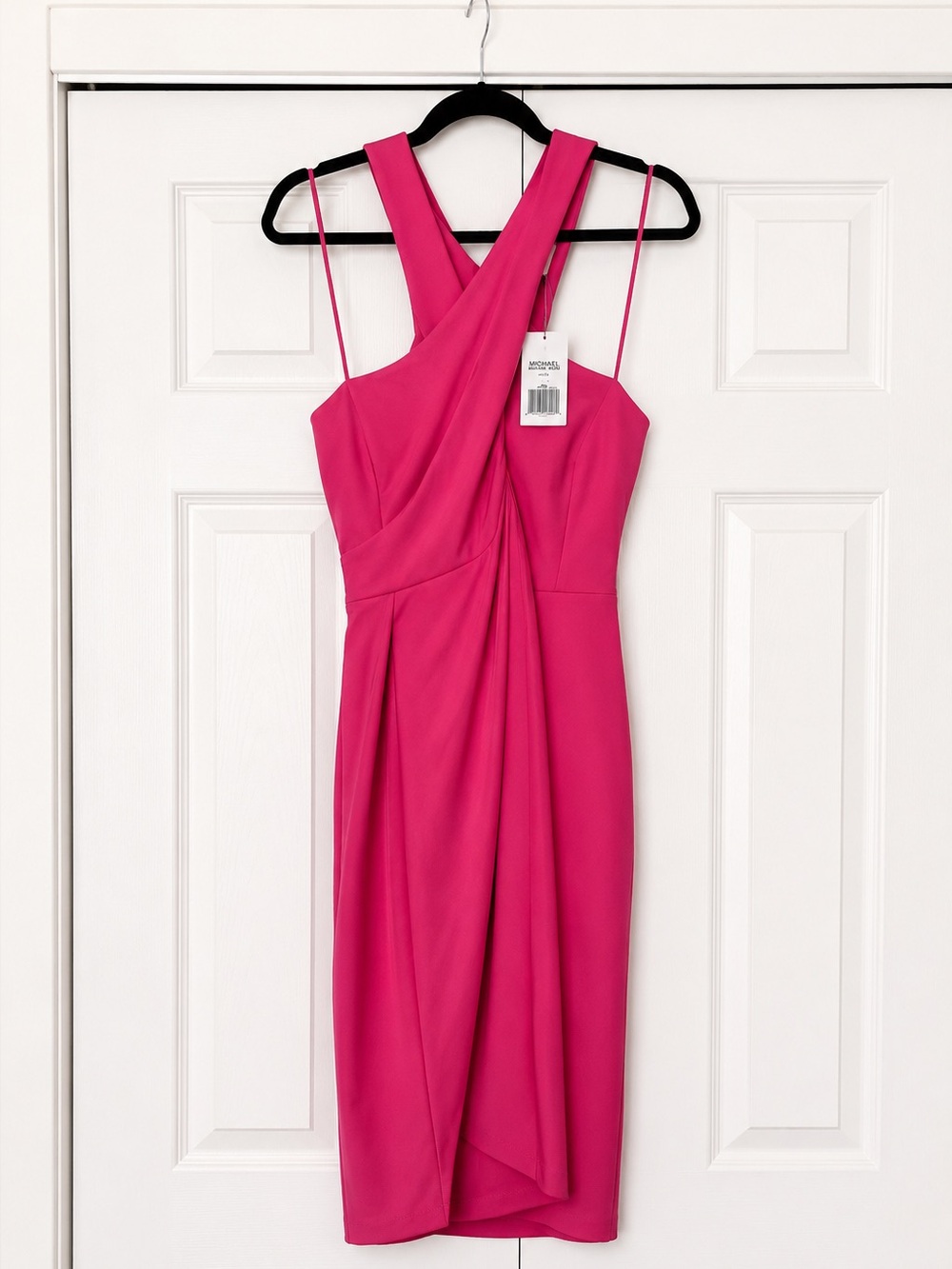 NWT MICHAEL Michael Kors Pink Halter Sheath Dress for Cocktail